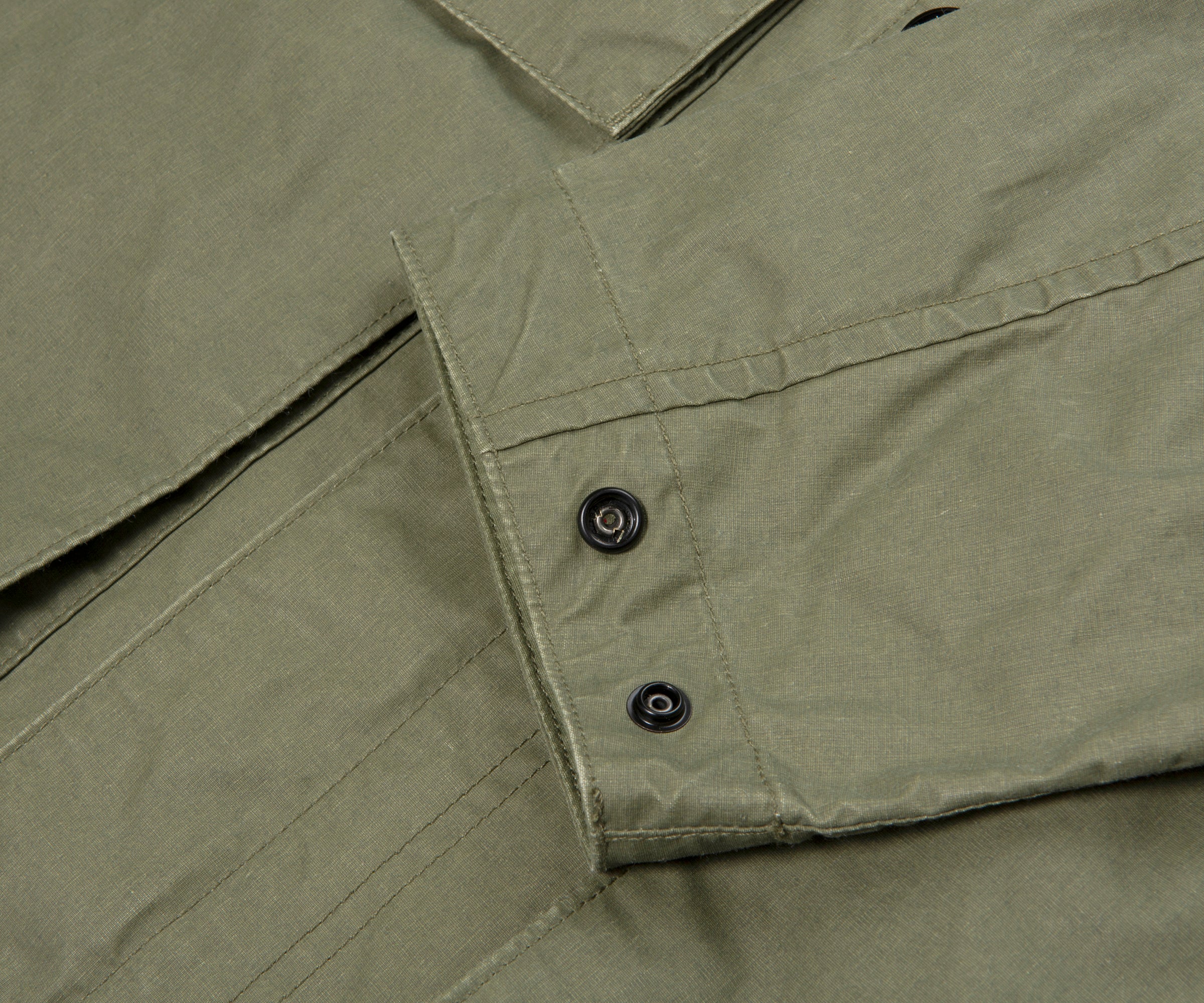 Stone Island Green Waxed Pigment Cotton Tela Overshirt - Image 5