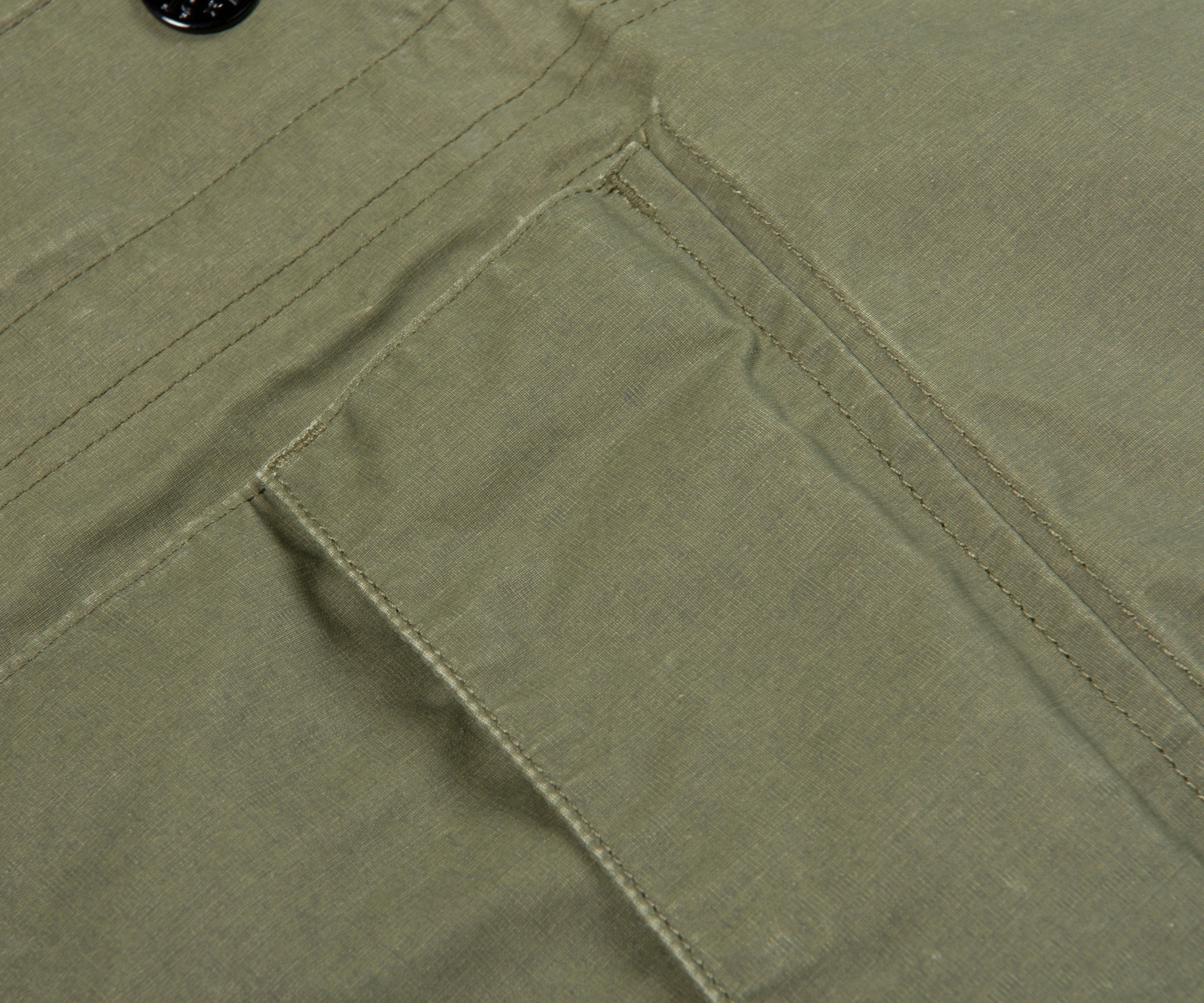 Stone Island Green Waxed Pigment Cotton Tela Overshirt - Image 6
