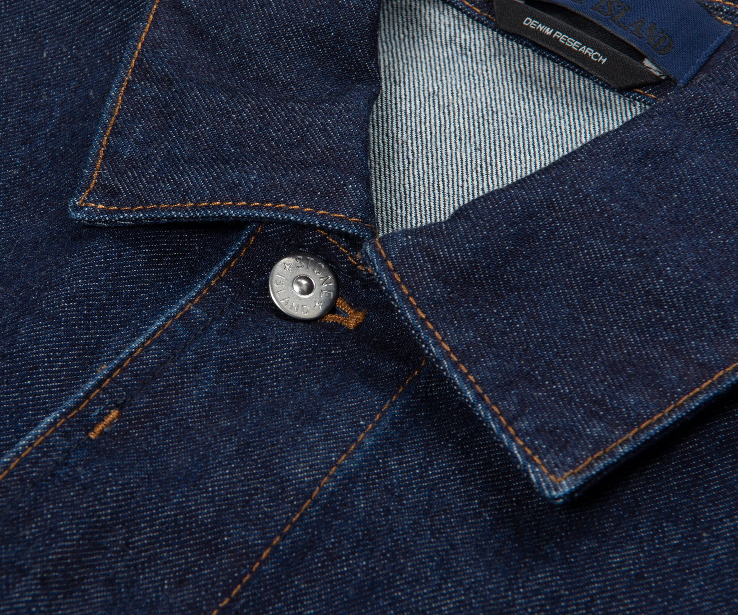 Stone Island Indigo Denim Rinsed Full Button Jacket - Image 3