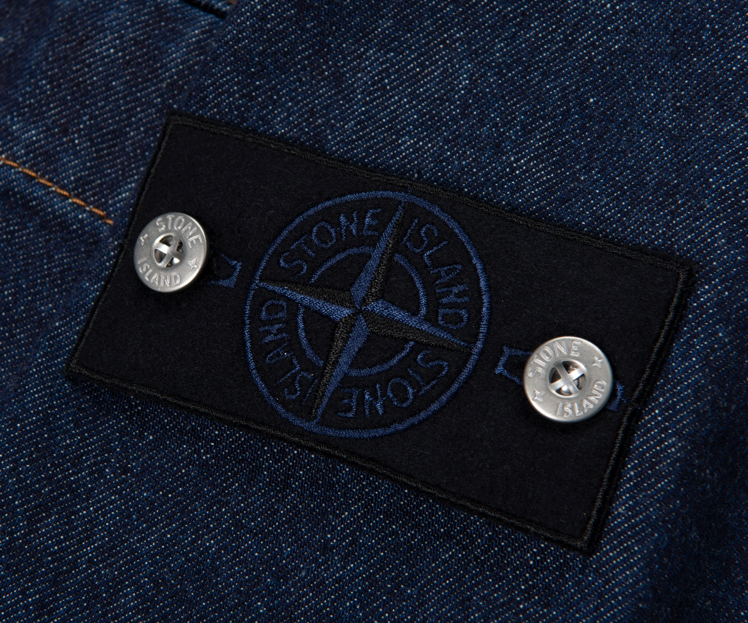 Stone Island Indigo Denim Rinsed Full Button Jacket - Image 4