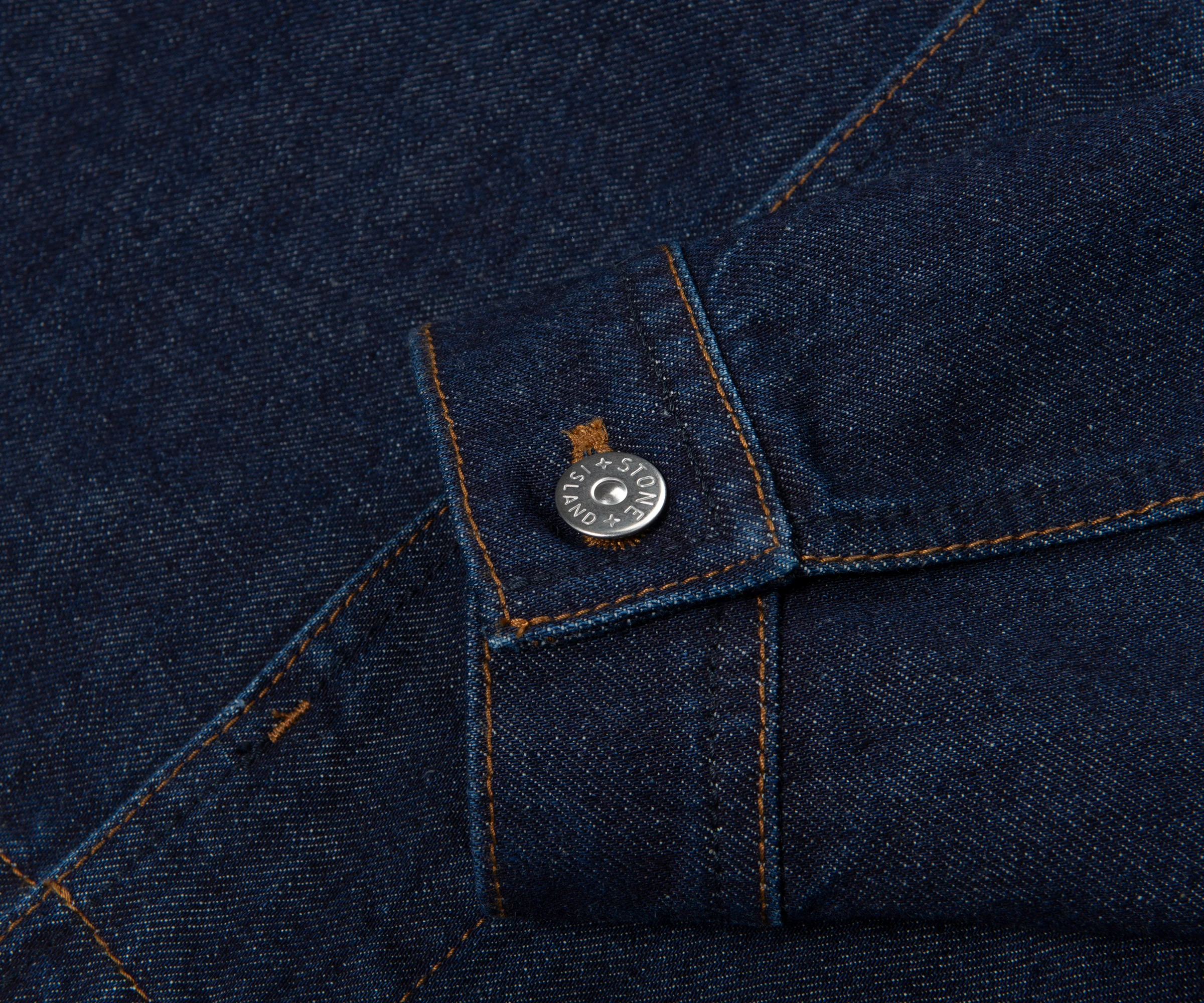 Stone Island Indigo Denim Rinsed Full Button Jacket - Image 6