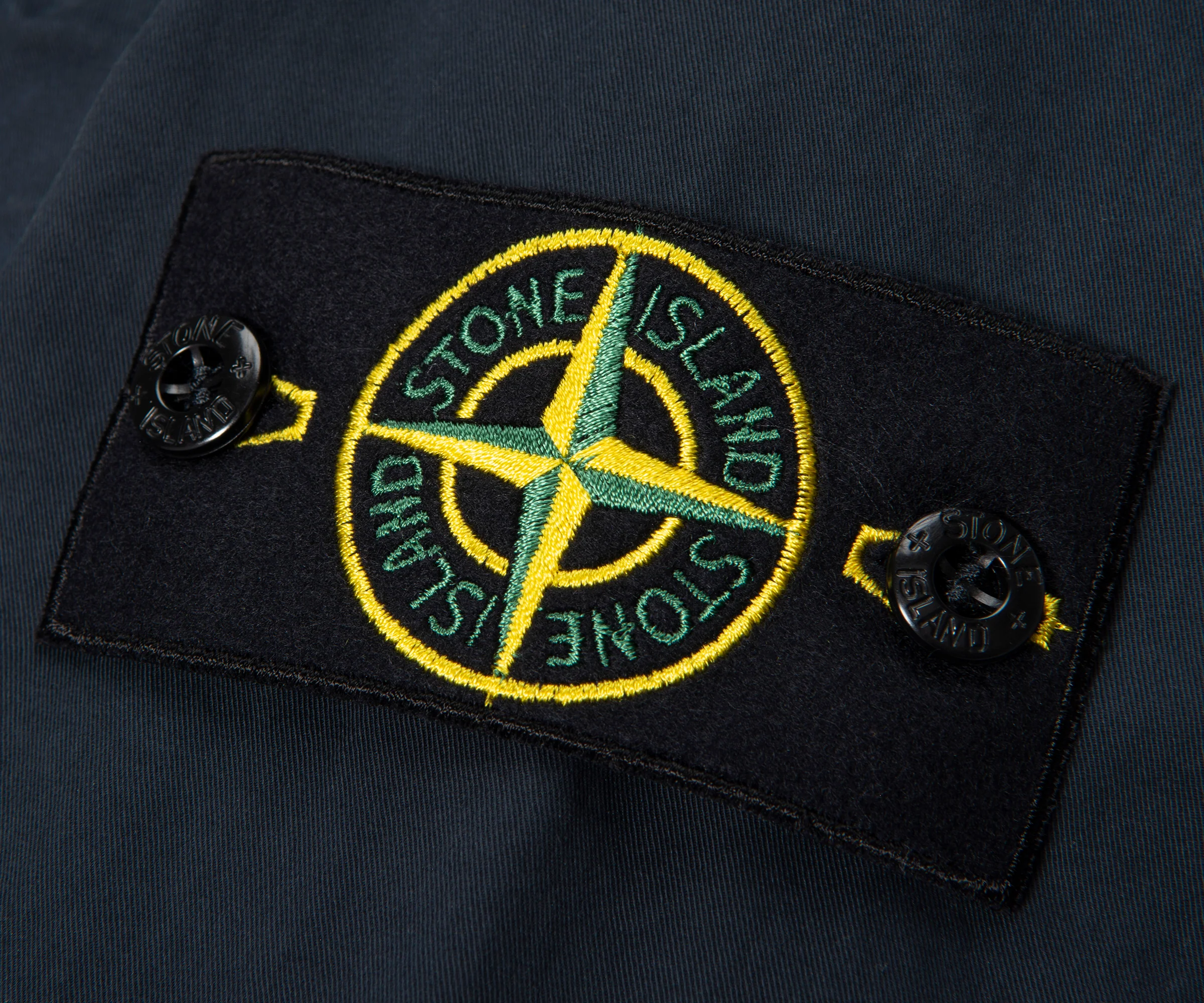 Stone Island Navy Cotton Overshirt With Chest Pocket - Image 3