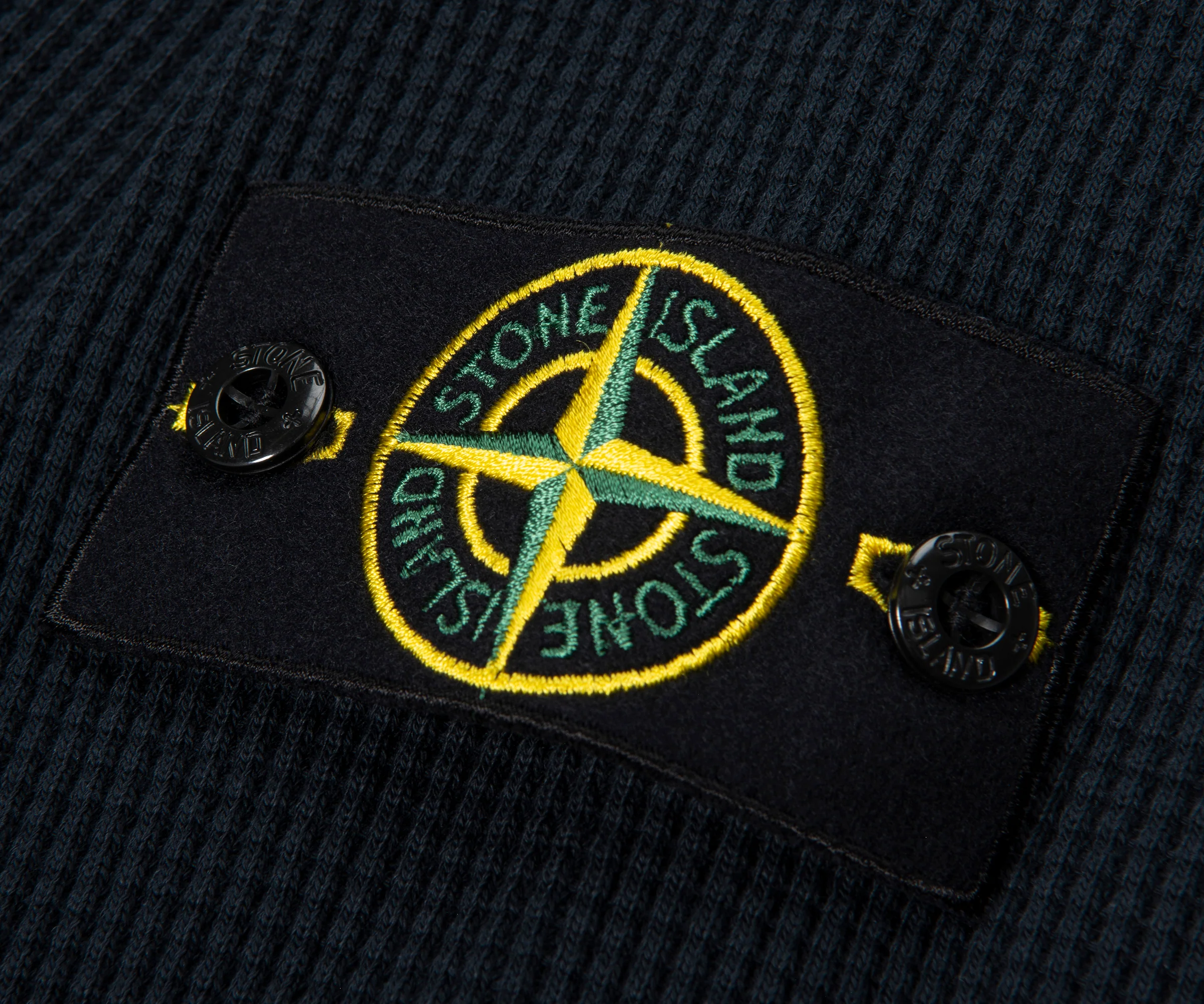 Stone Island Navy Heavy Waffle Cotton Sweatshirt - Image 3