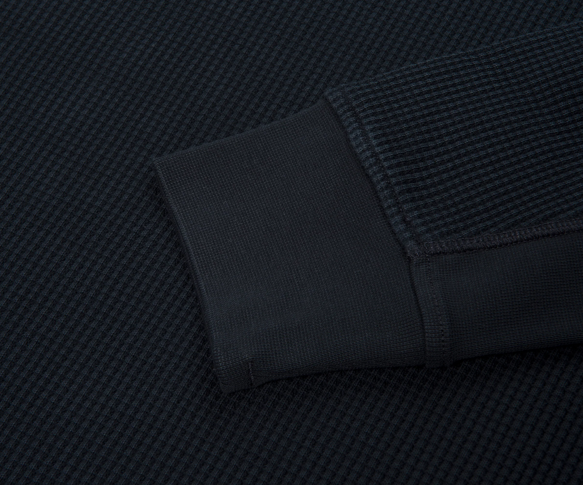 Stone Island Navy Heavy Waffle Cotton Sweatshirt - Image 4