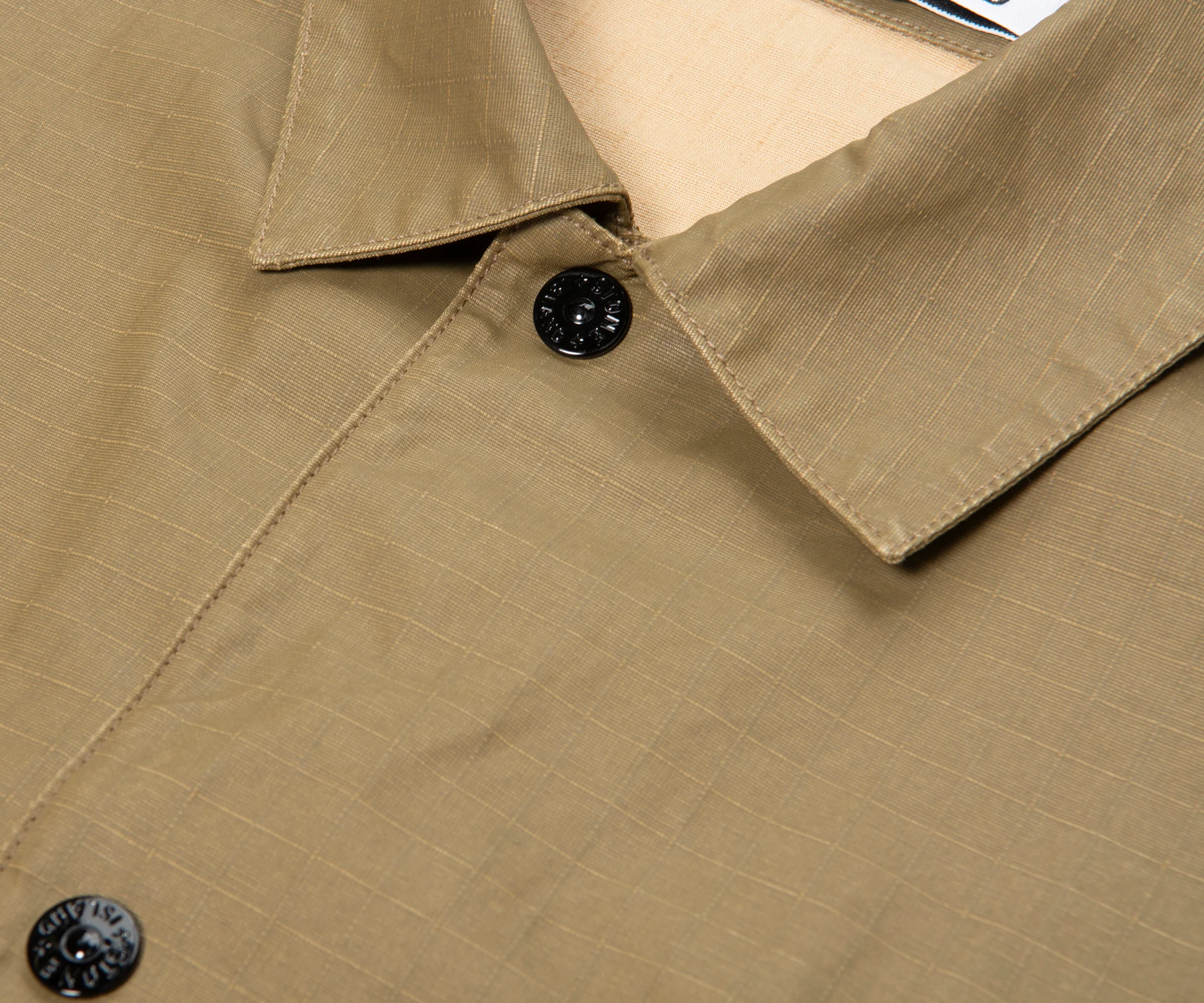 Stone Island Olive Ripstop Full Button Overshirt - Image 3
