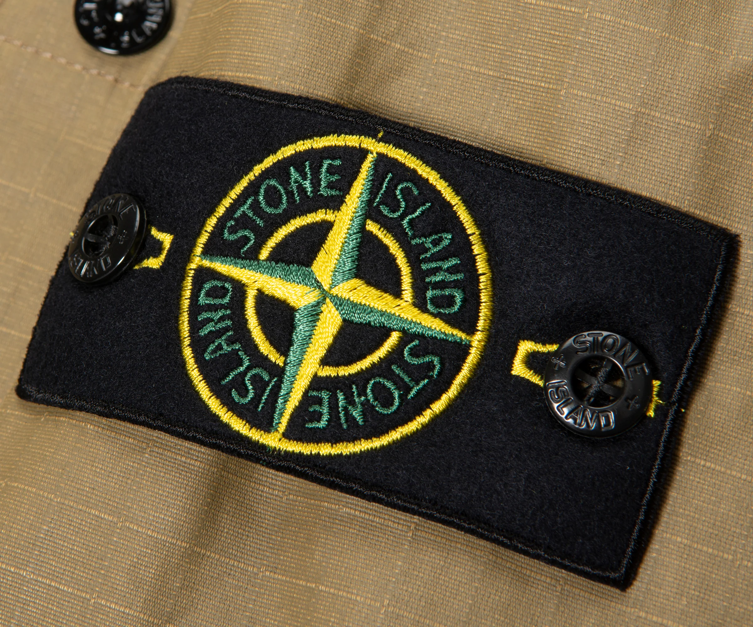 Stone Island Olive Ripstop Full Button Overshirt - Image 4