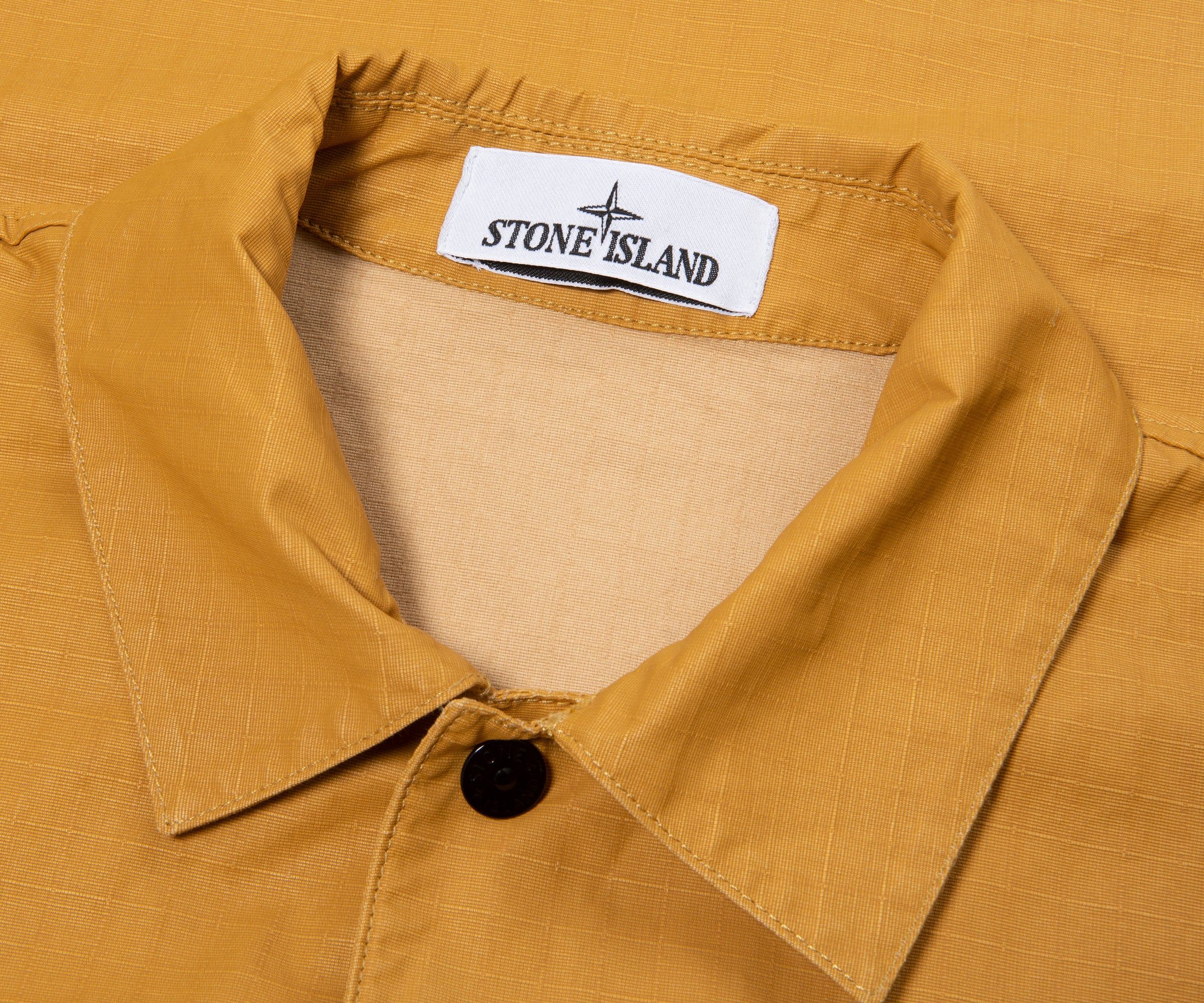 Stone Island Orange Ripstop Full Button Overshirt - Image 2