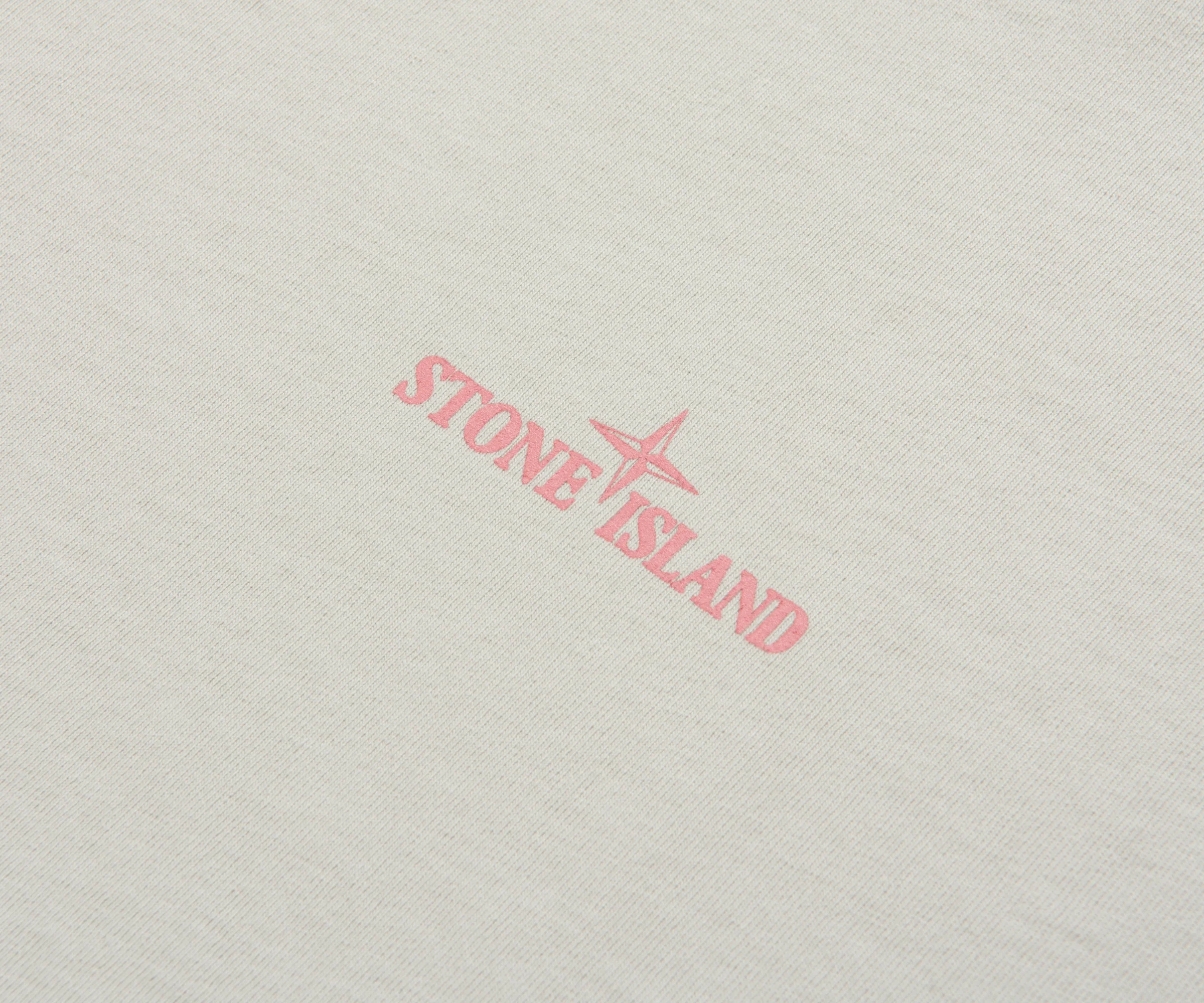 Stone Island Pearl Grey Carlo Print T-Shirt - Image 3