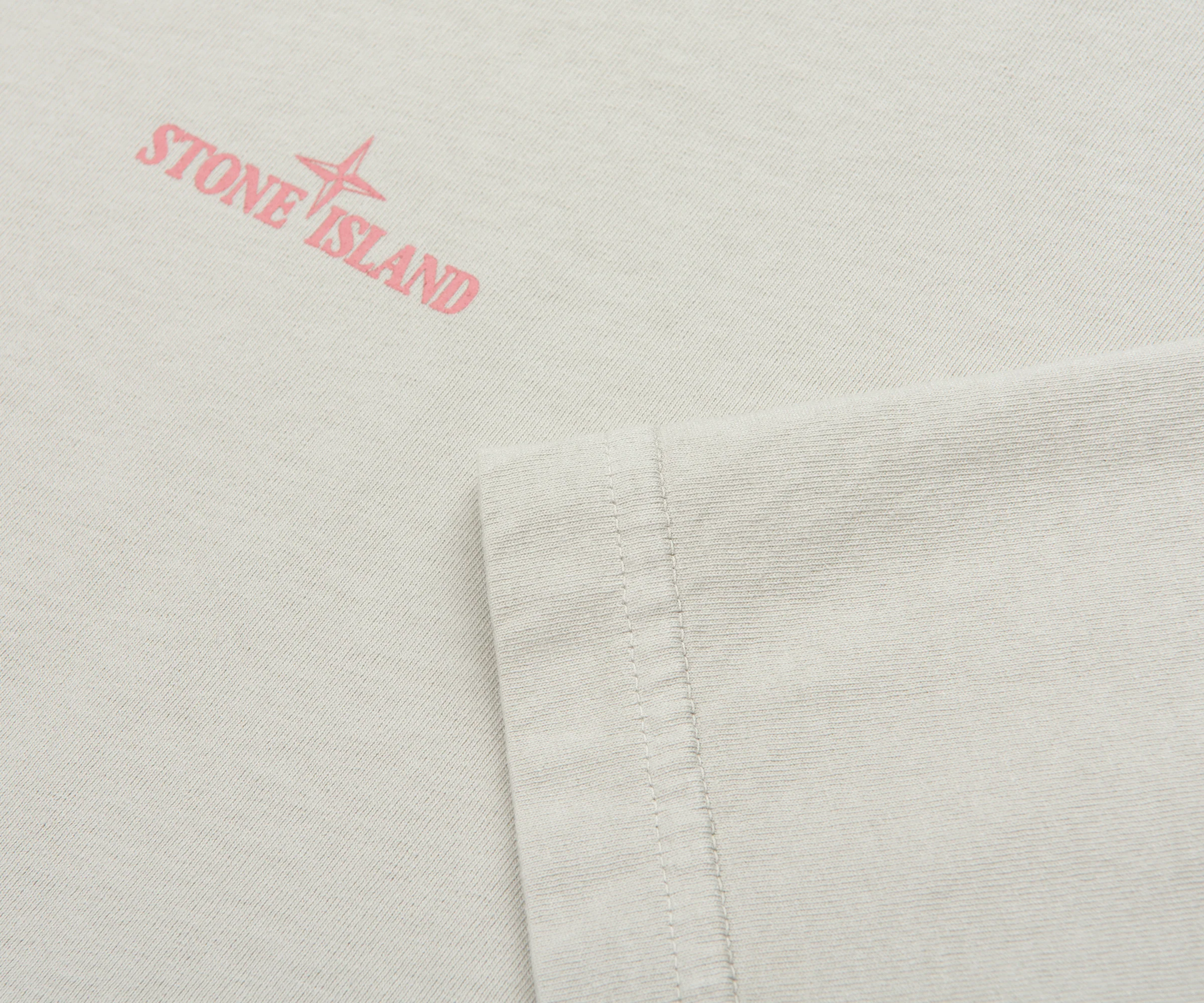 Stone Island Pearl Grey Carlo Print T-Shirt - Image 4
