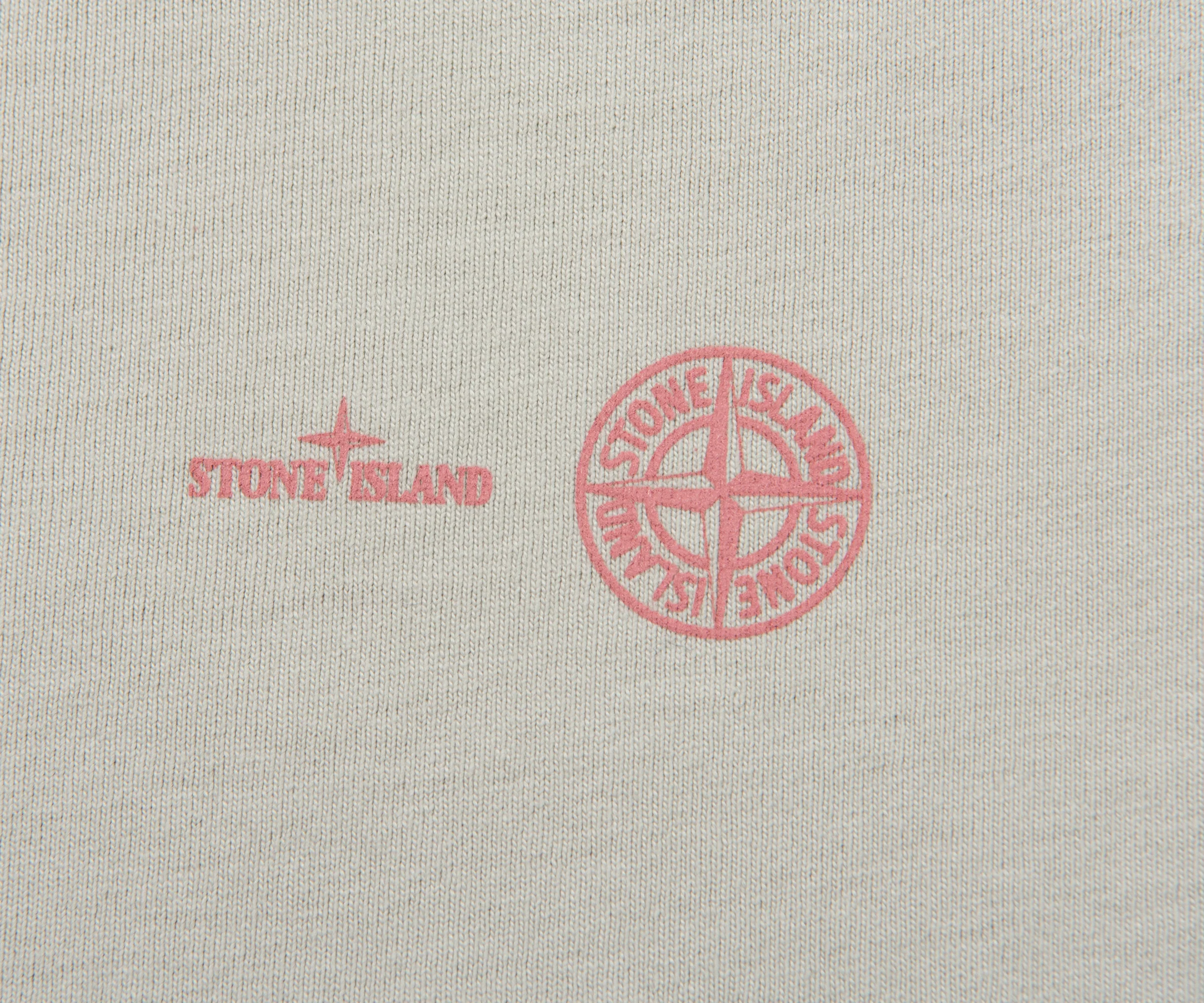 Stone Island Pearl Grey Carlo Print T-Shirt - Image 7