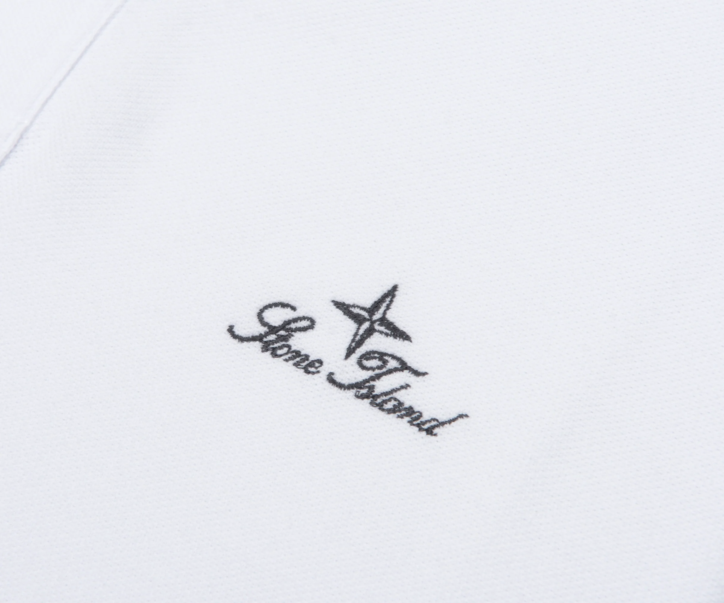 Stone Island White Signature Embroidered Logo Polo - Image 4