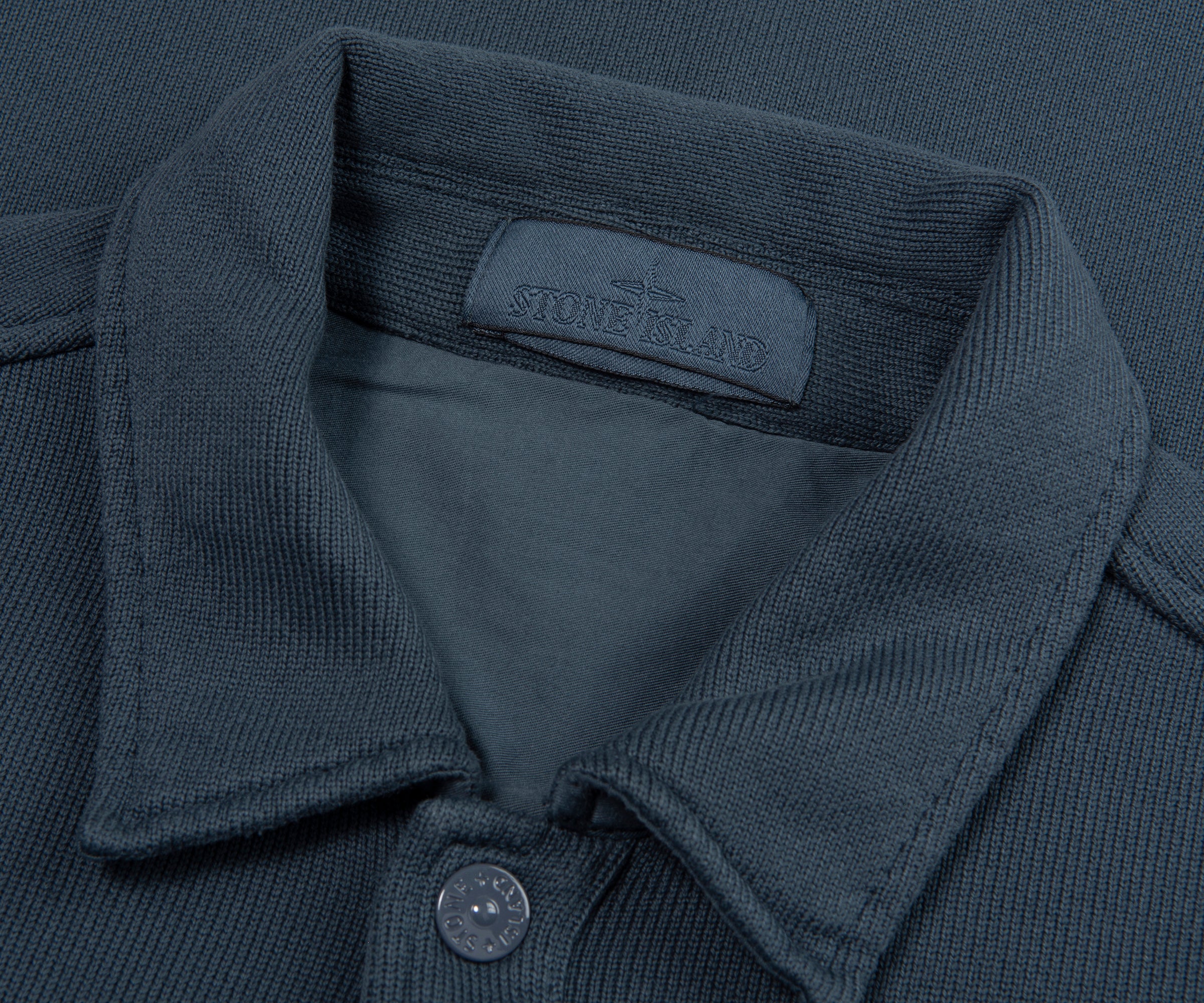 Stone Island Ghost Baltic Blue Full Button Sweatshirt - Image 2