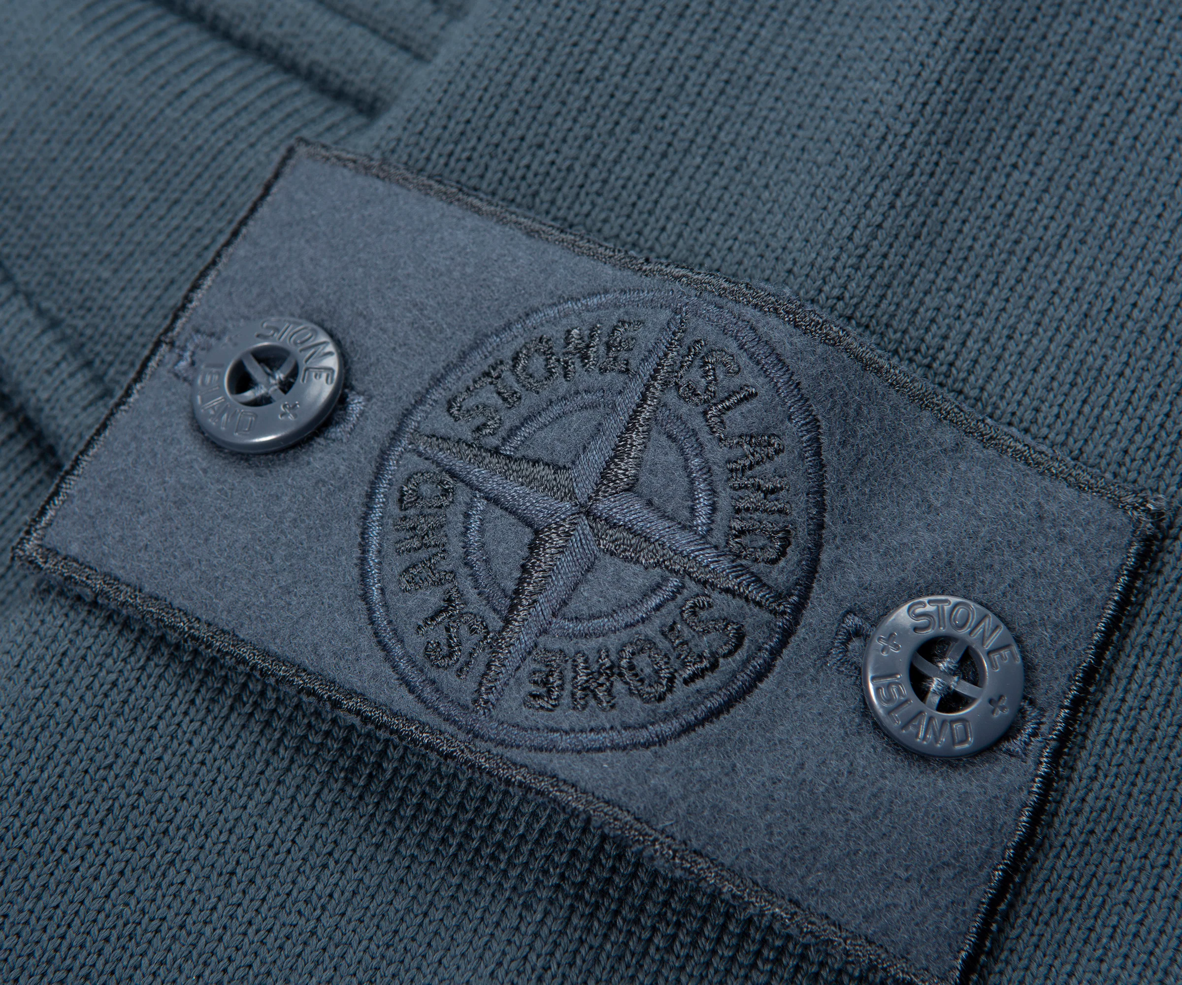 Stone Island Ghost Baltic Blue Full Button Sweatshirt - Image 4