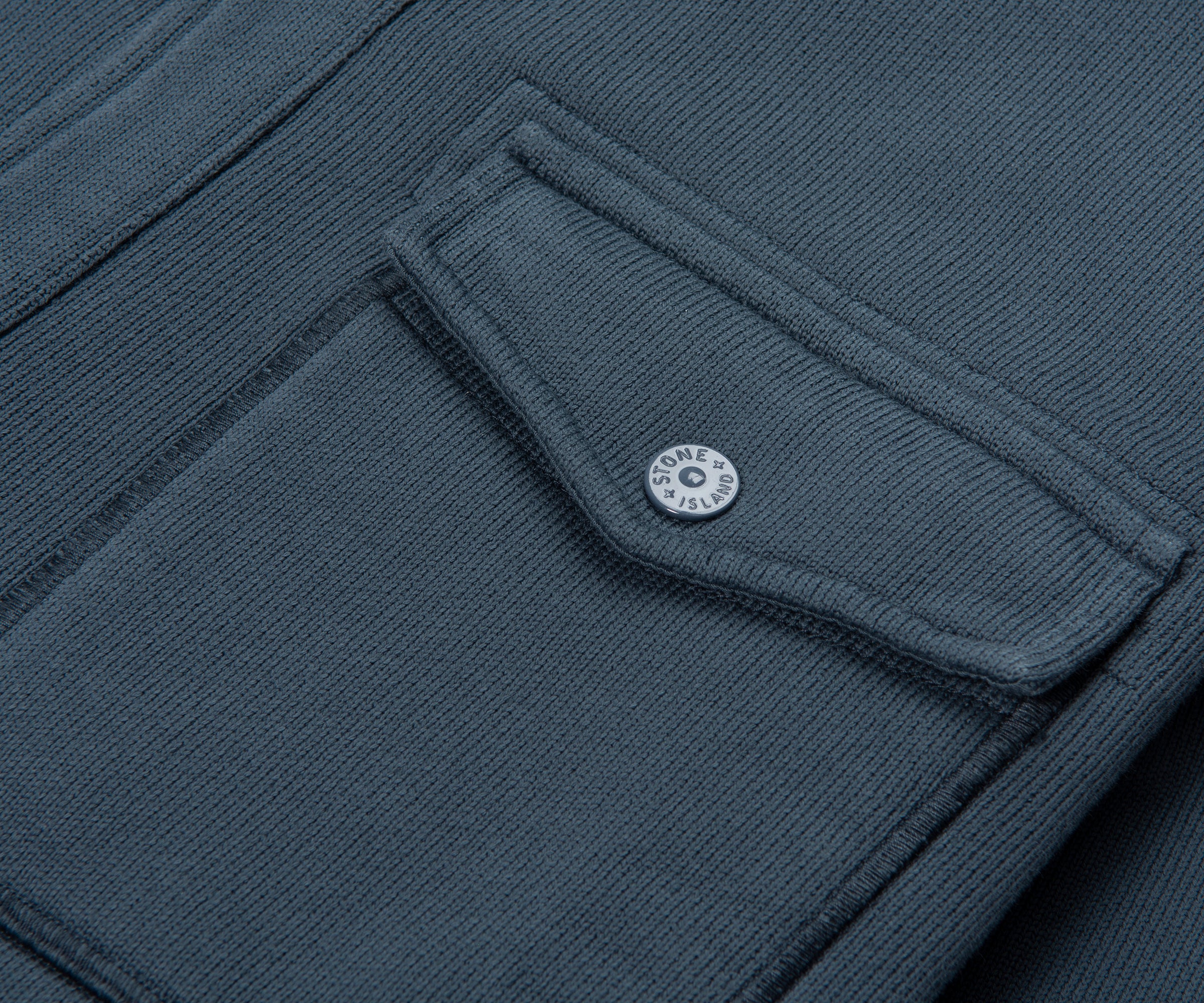 Stone Island Ghost Baltic Blue Full Button Sweatshirt - Image 5