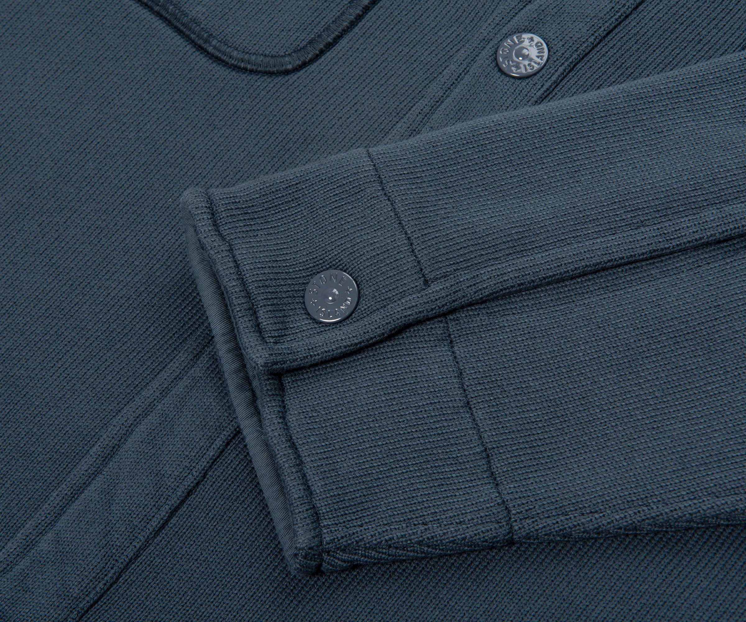 Stone Island Ghost Baltic Blue Full Button Sweatshirt - Image 6