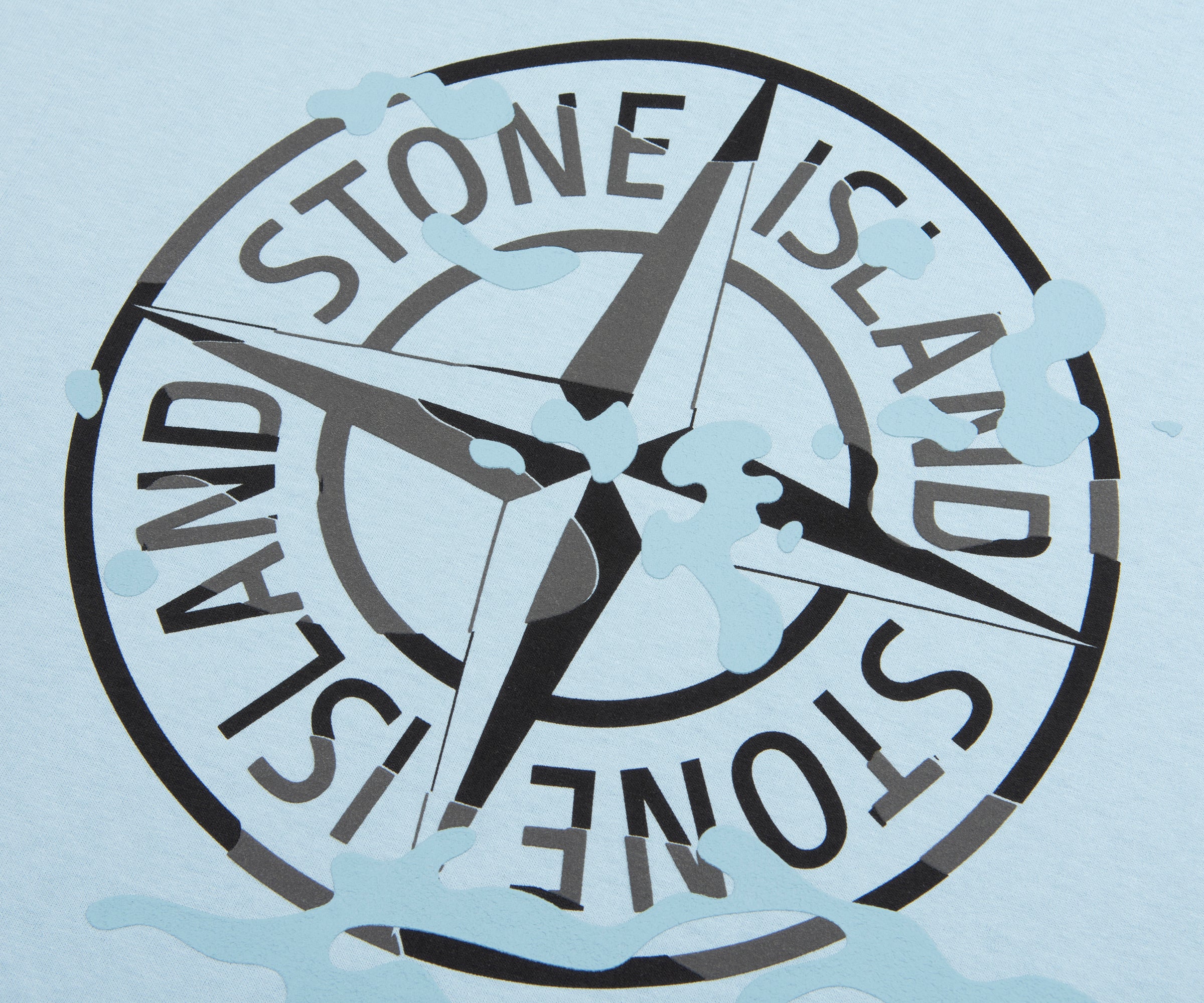 Stone Island Sky Blue Camo Back Print T-Shirt - Image 5