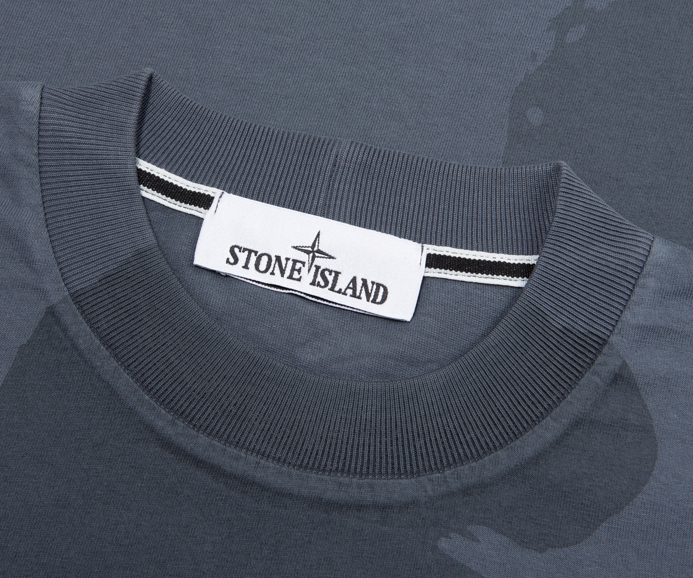 Stone Island Washed Navy Camo Back Print T-Shirt - Image 2