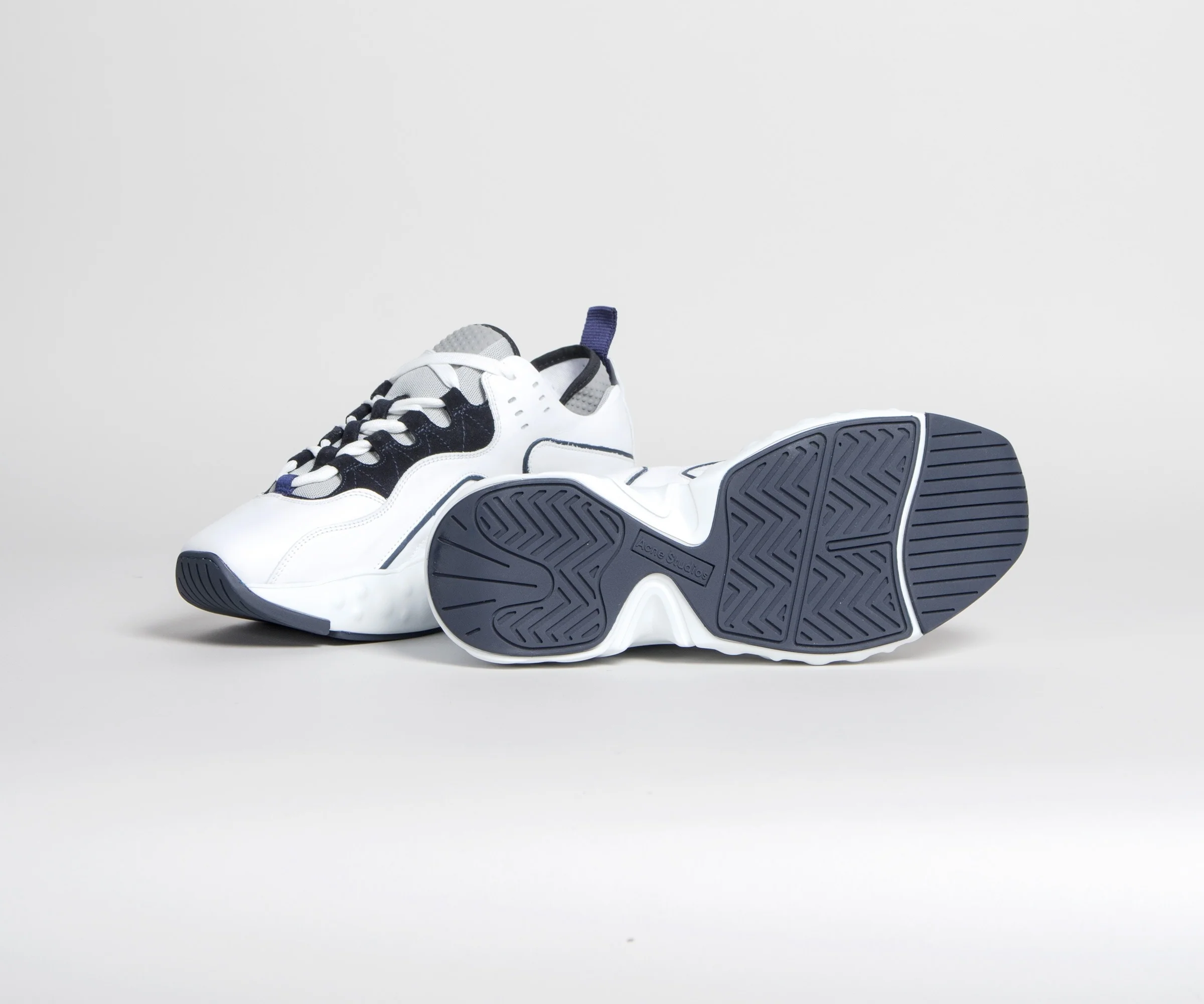Acne Studios Technical Leather Trainers White/Multi - Image 8