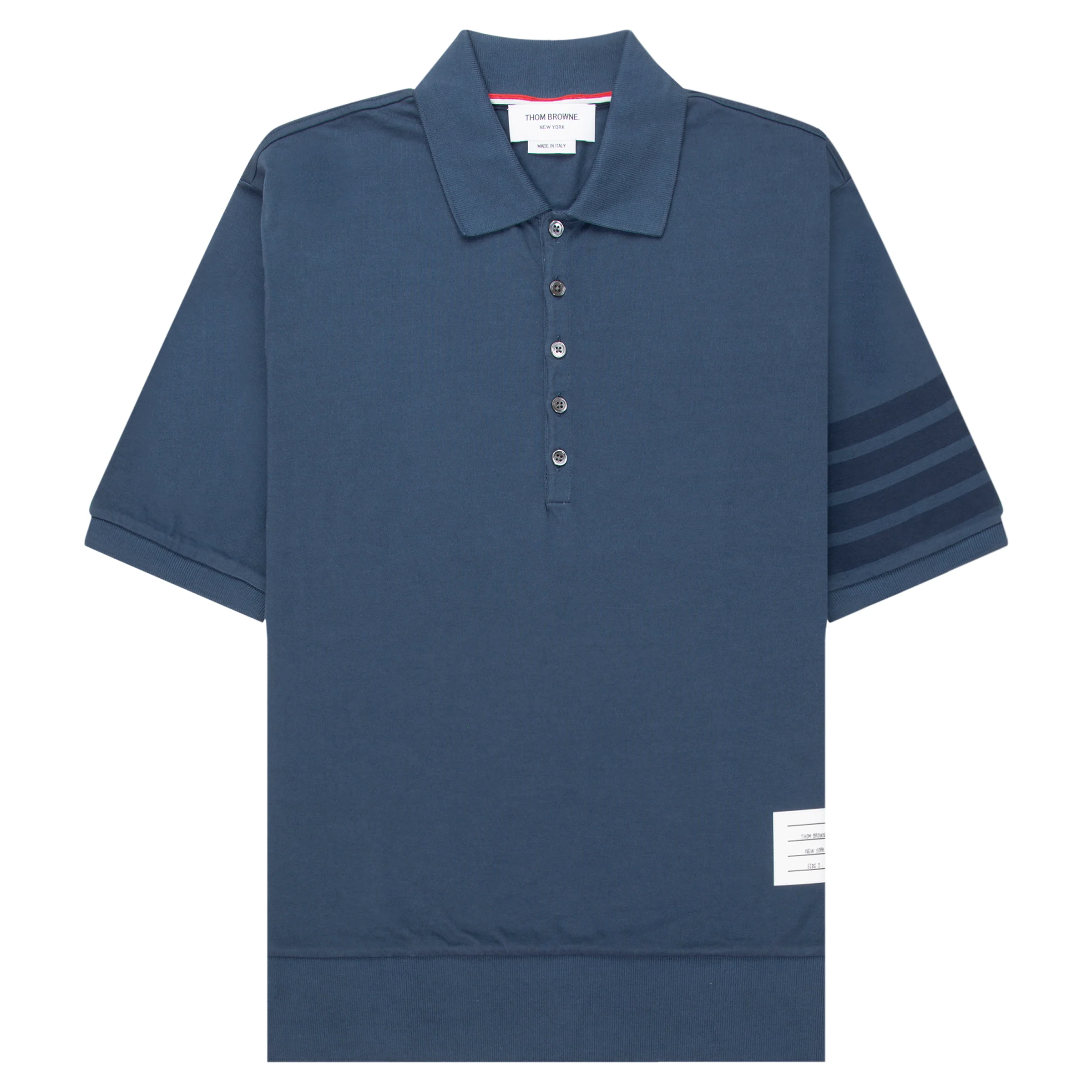 Thom Browne Overdyed Jersey 4-Bar Polo Ink