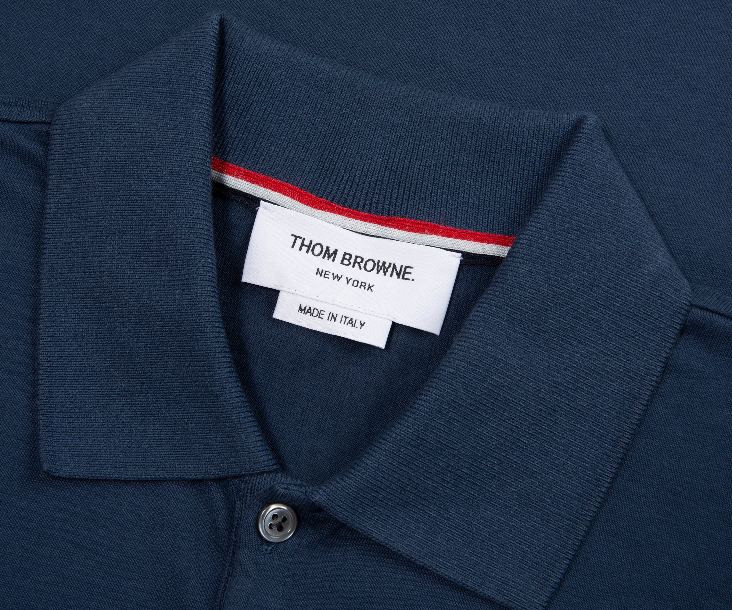 Thom Browne Overdyed Jersey 4-Bar Polo Ink - Image 2