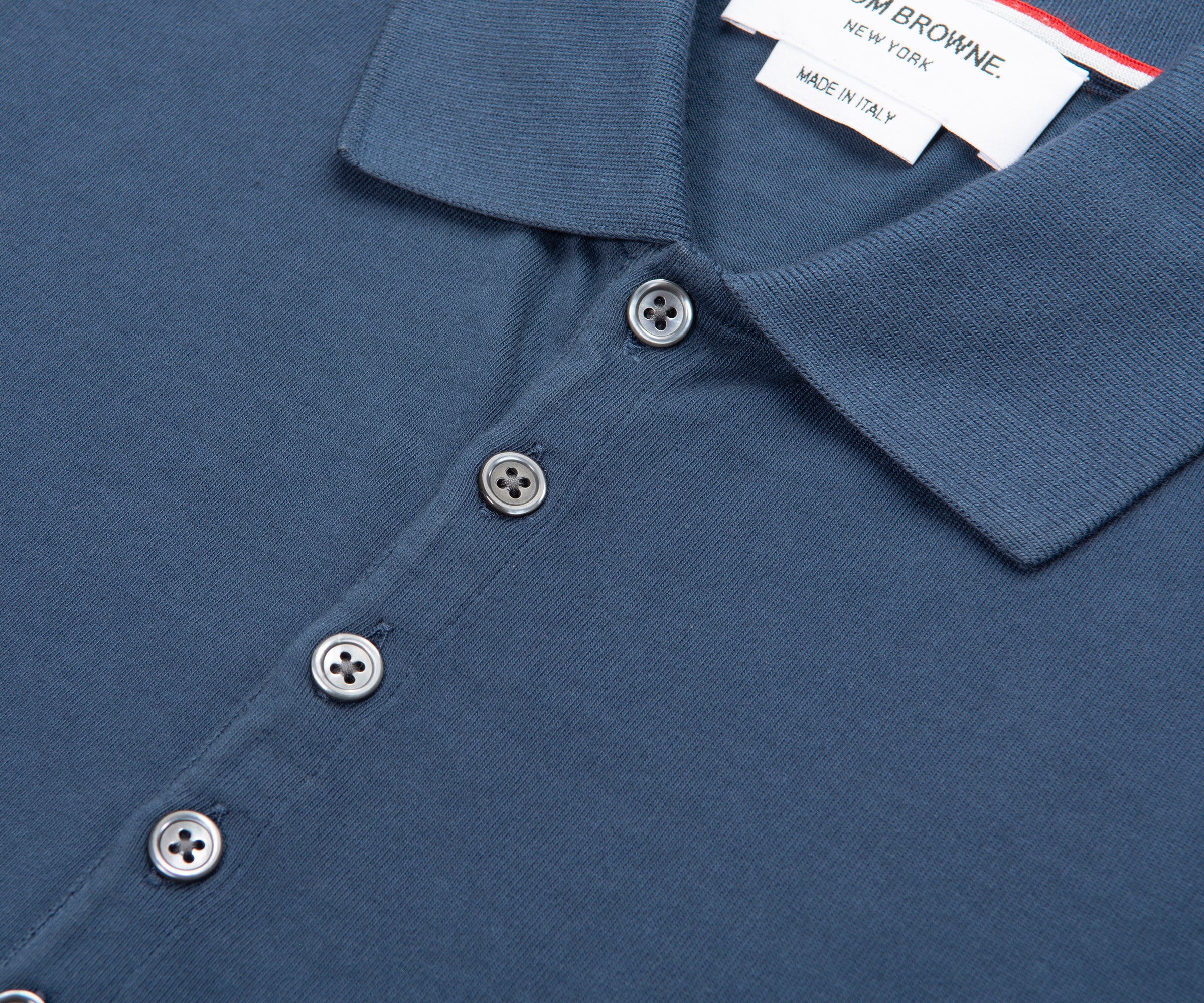 Thom Browne Overdyed Jersey 4-Bar Polo Ink - Image 3